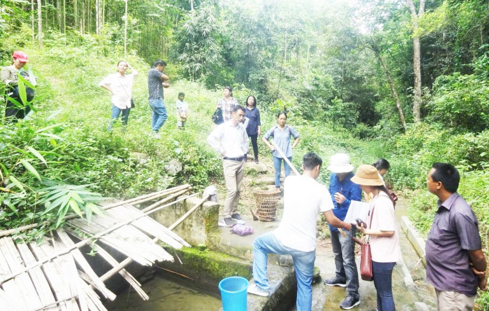 Officials of LRD, Dimapur along with the village elders visiting a natural spring site for spring inventorisation in Ruzaphema village on September 2, 2019. (Morung File Photo/LRD handout)